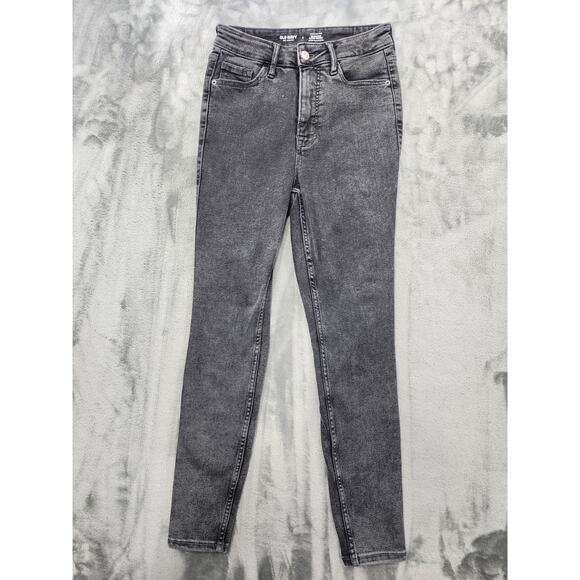 Old Navy Jeans Womens 4 Washed Black Extra High Rise Rockstar Super Skinny - Picture 1 of 11